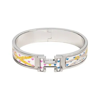 HERMES Palladium Bangles Women's White