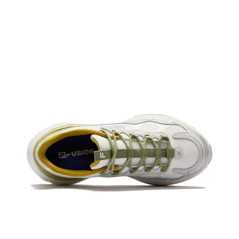 FILA FUSION Anti-Slip Wear-Resistant Low-Top Casual Shoes Women's White Gray-2