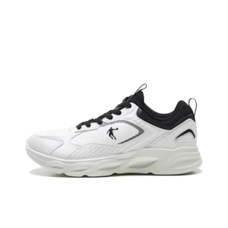 QIAODAN Durable Breathable Low-Top Running Shoes Men's White-0