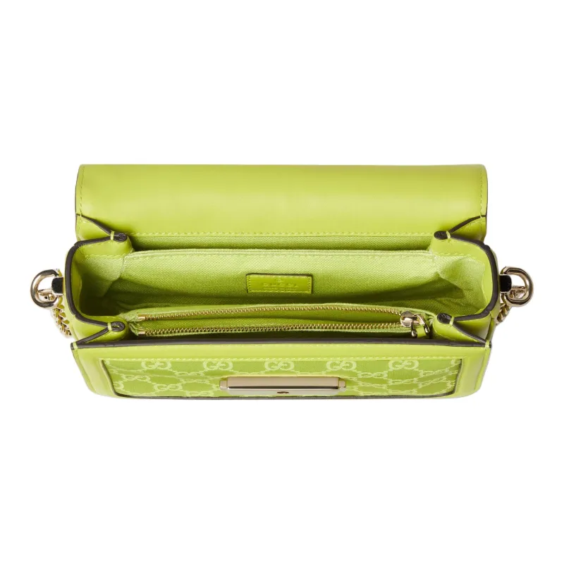 GUCCI Canvas Bag, Shoulder Bag Trumpets Women's Bright Green-5