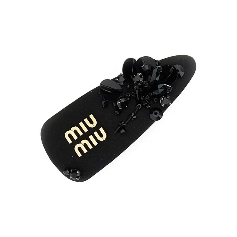 MIU MIU Brass Hair Clips Women's Black-1
