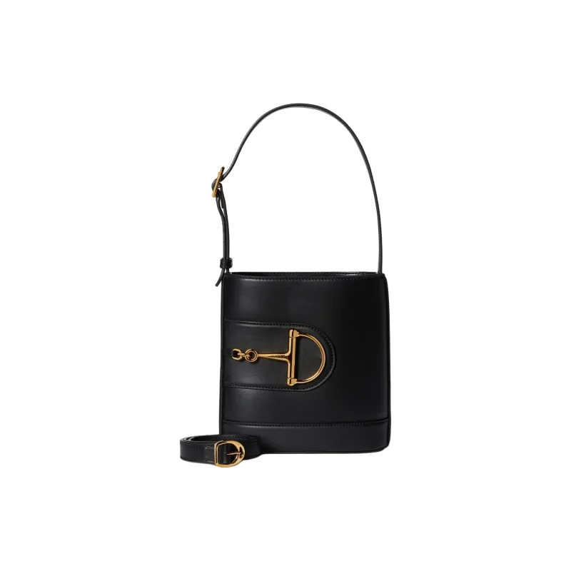 GUCCI Smooth Leather Bucket Bags Shoulder Bags Mini Women's Black-1
