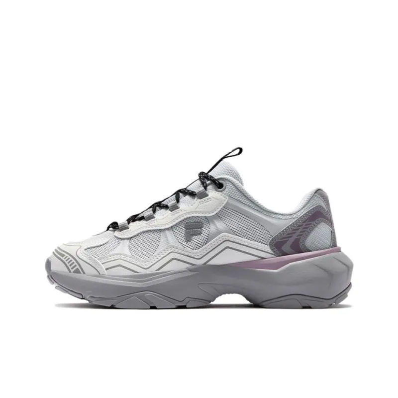 FILA FUSION Anti-Slip Wear-Resistant Low-Top Casual Shoes Women's Gray White-0