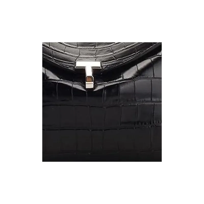 TOTEME Cow Leather One Shoulder Crossbody Clutch Women's Black-3
