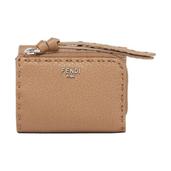 FENDI Peekaboo Calfskin Wallet Micro Women's Beige