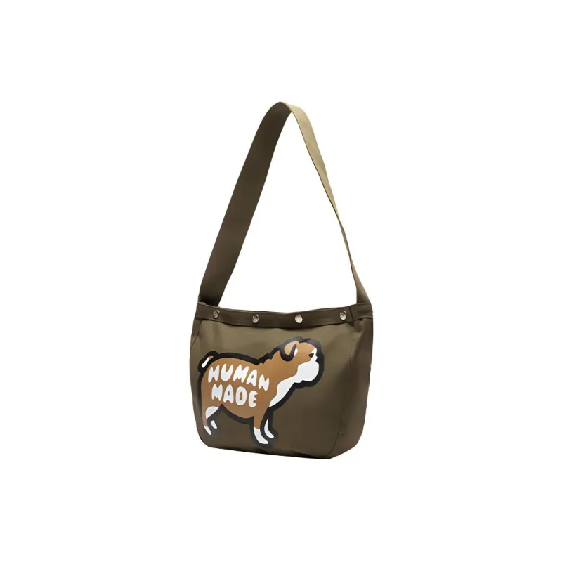 HUMAN MADE Cotton Canvas Bag, Shoulder Bag, Crossbody Bag Unisex Green-1