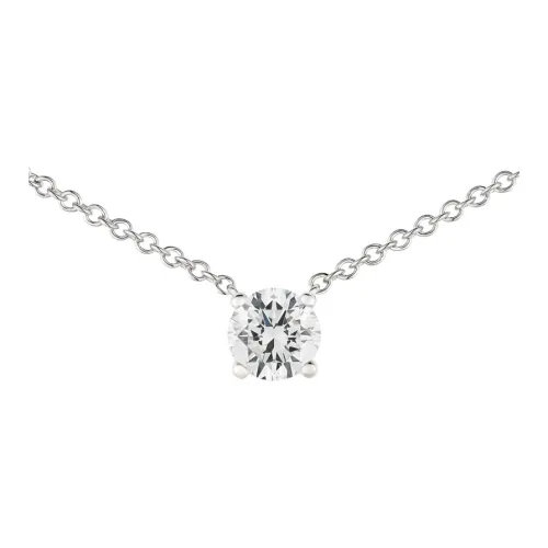 BVLGARI 18K White Gold Plated Target Diamond Necklaces Unisex Silver