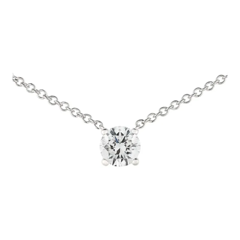 BVLGARI 18K White Gold Plated Target Diamond Necklaces Unisex Silver-0