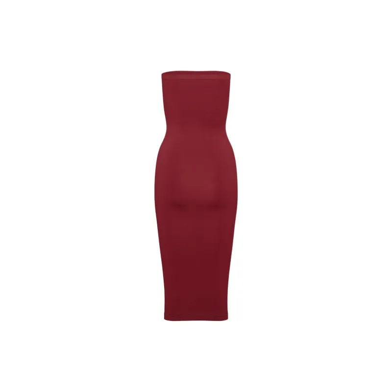 ARITZIA Seamless Smooth Seamless Midi Dress Sleeveless Dress Women's Dark Ruby Red/Deep Gemstone Red-1