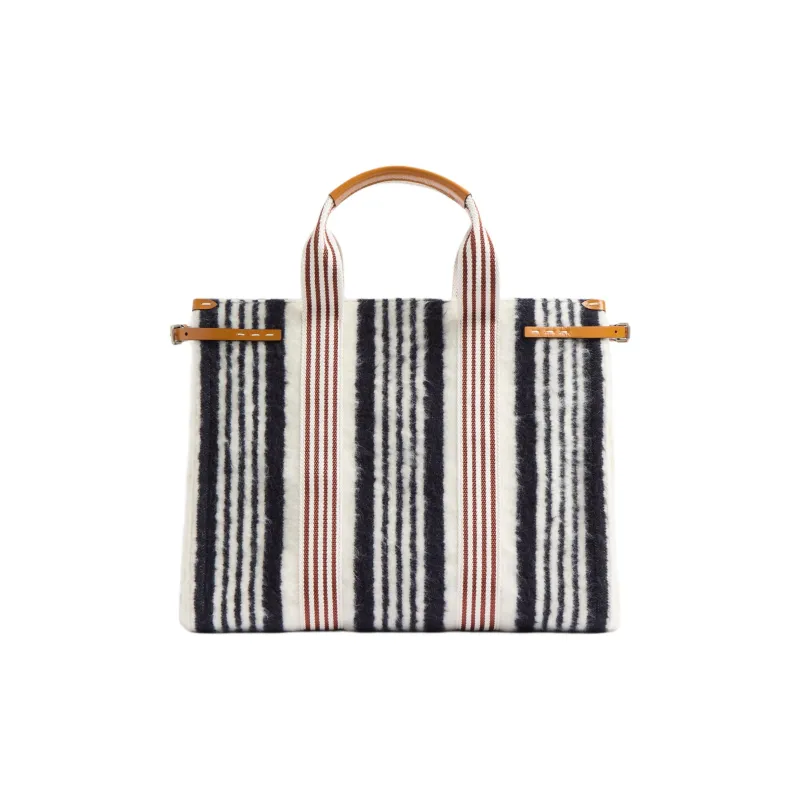 Valentino GARAVANI Wool Tote Bag, Shopping Bag, Handbag Men's Marine Blue & Ivory-3