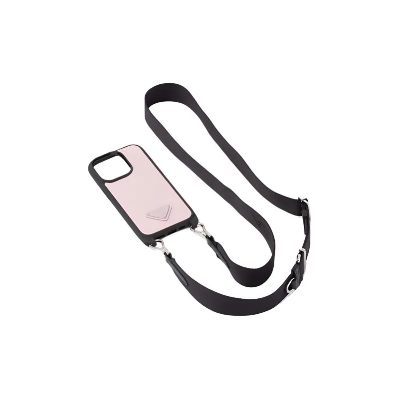 PRADA Saffiano Leather IPhone 14 Pro Case Bag Accessory Women's Pink-0