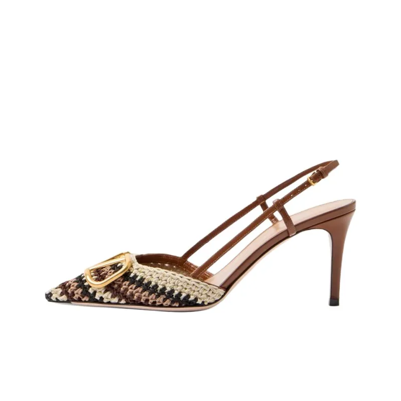Valentino Slim Heel High Heels 8cm Women's Brown-0