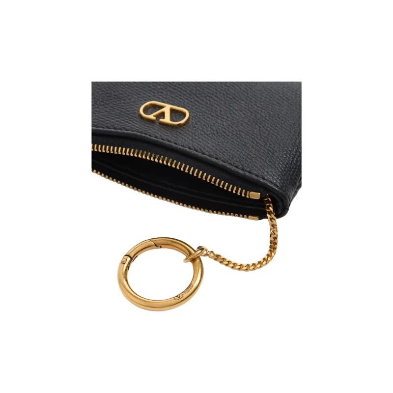 Valentino GARAVANI Calfskin Key Pouch Women's Black-5