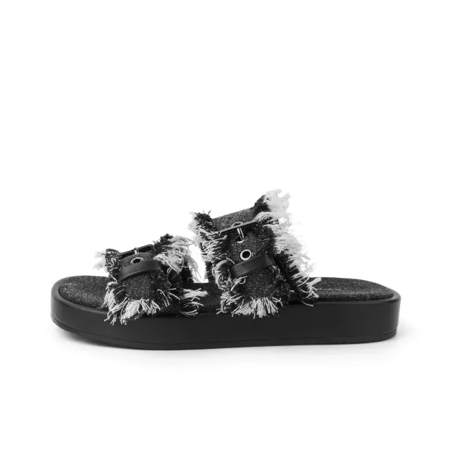 INJOYLIFE Slip Resistant Abrasion Resistant Slide Slippers Women's Black-0