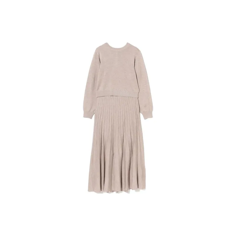 Beams Two Piece Skirt Sets Women's Beige-1