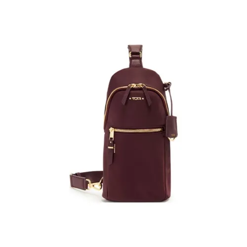 TUMI Voyageur Nylon One Shoulder Crossbody Sling Bags Women's Beet Red