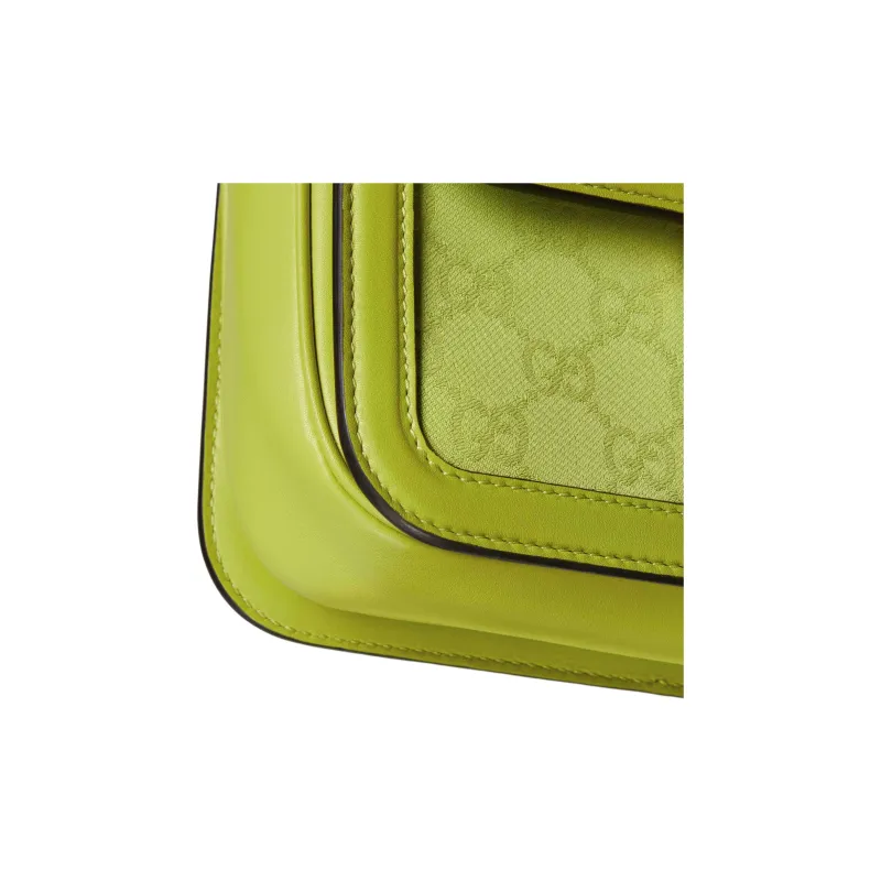GUCCI Canvas Bag, Shoulder Bag Trumpets Women's Bright Green-6