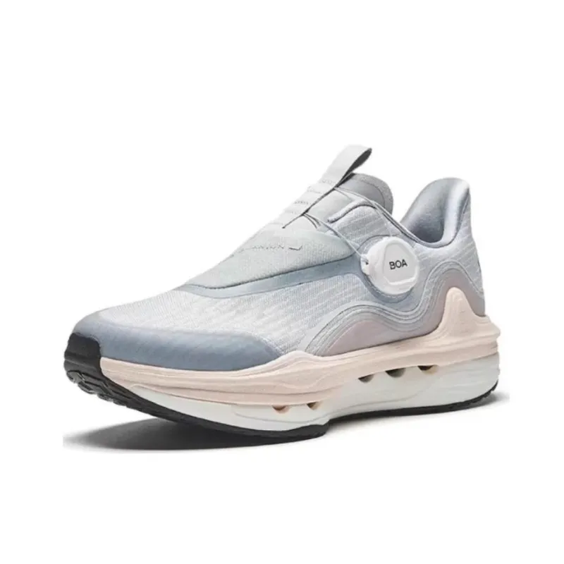 Anta Anti-Slip Wear-Resistant Low-Top Running Shoes Women's Pink White Gray-2