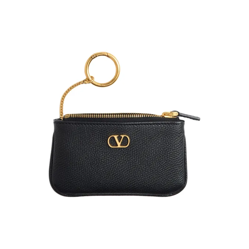Valentino GARAVANI Calfskin Key Pouch Women's Black-1
