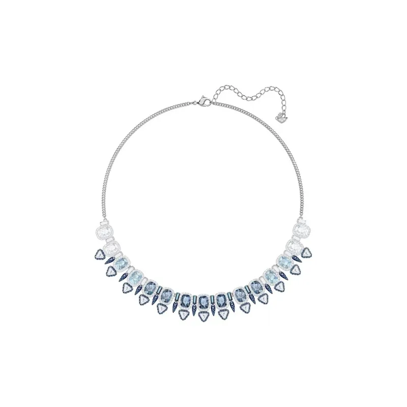Swarovski Rhodium-Plated Crystal Necklaces Women's Blue-1