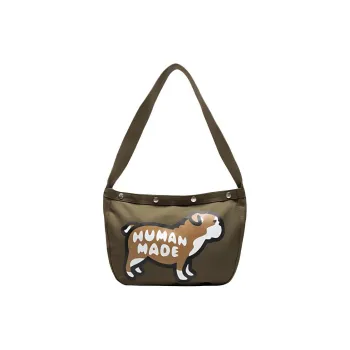 HUMAN MADE Cotton Canvas Bag, Shoulder Bag, Crossbody Bag Unisex Green