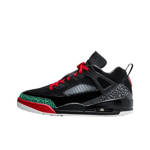 Jordan Spizike Anti Slip Wear Resistant Low Top Vintage Basketball Shoes Men's Black Red