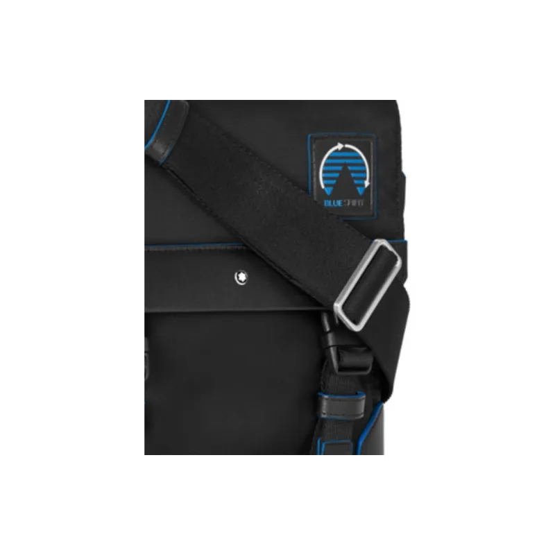 MONTBLANC Nylon Patchwork Eco Friendly Leather Envelope Bag, Shoulder Bag, Crossbody Bag Men's Black & Blue-2