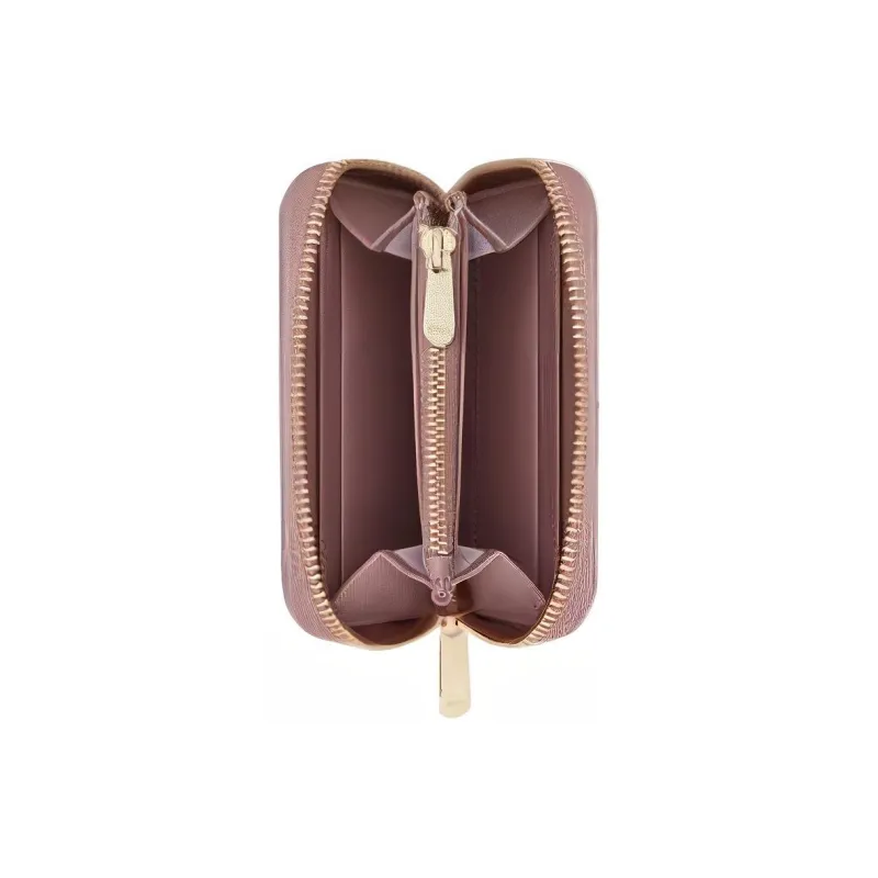 DIOR Lady Dior Sheepskin Wallet Small Size Women's Pink-3