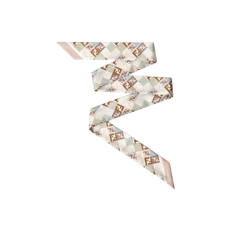 FENDI Mulberry Silk Silk Scarves Women's Beige-0