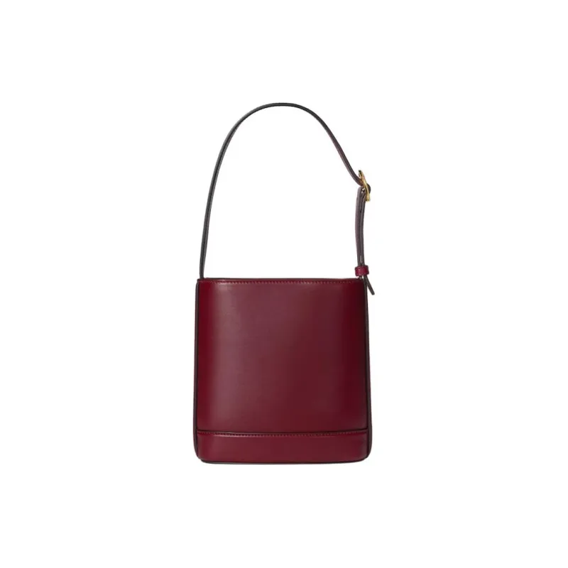 GUCCI Leather Shoulder Bag Mini Women's Red-4