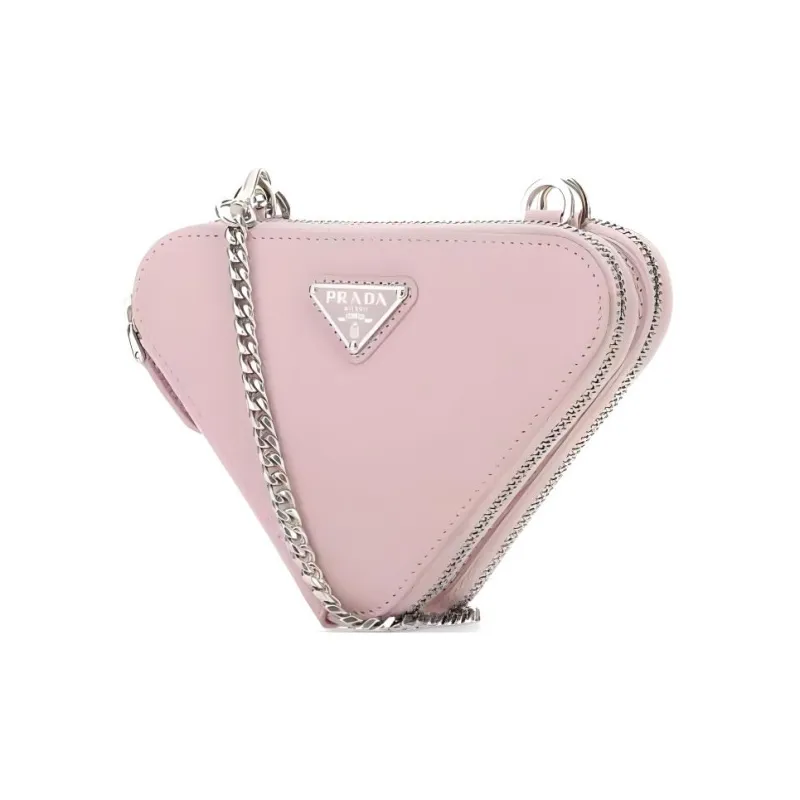 PRADA Saffiano Leather Portable One Shoulder Crossbody Clutch Mini Women's Pink-1