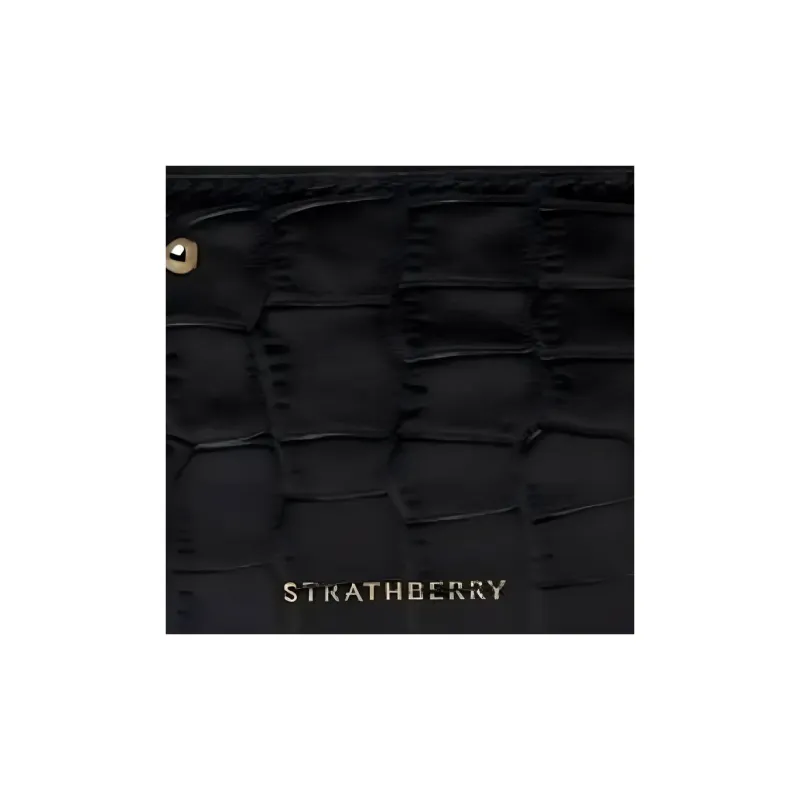 Strathberry Calfskin Wallet Women's Black-3