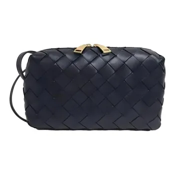 Bottega Veneta Intrecciato Lambskin Crossbody Bag Shoulder Bag Women's Black