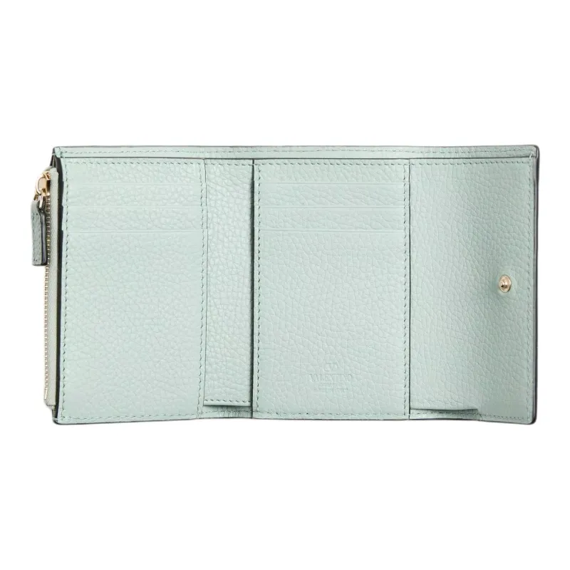 Valentino Grained Calfskin Wallet Women's Green-3