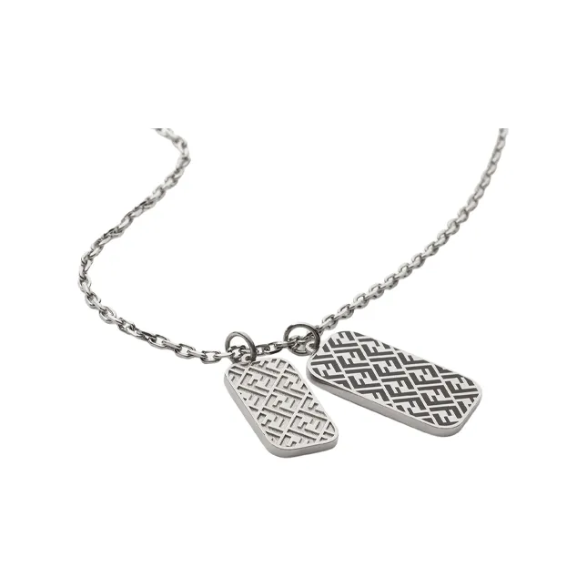 FENDI Hexagon Double Pendant Necklace-2