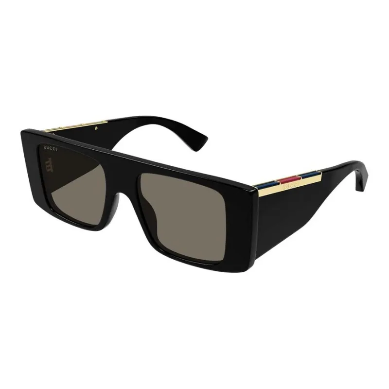 GUCCI Recycled Acetate Rectangular Sunglasses Men's Black-0