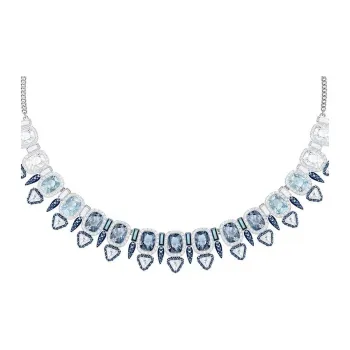 Swarovski Rhodium-Plated Crystal Necklaces Women's Blue
