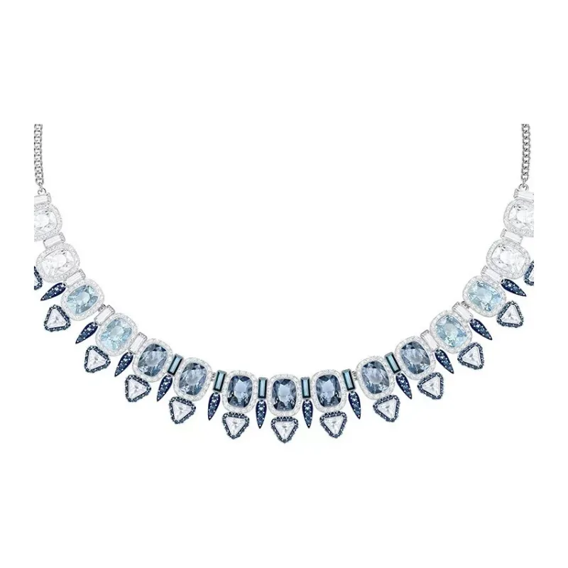 Swarovski Rhodium-Plated Crystal Necklaces Women's Blue-0