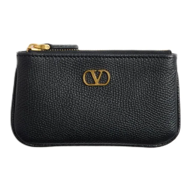 Valentino GARAVANI Calfskin Key Pouch Women's Black-0