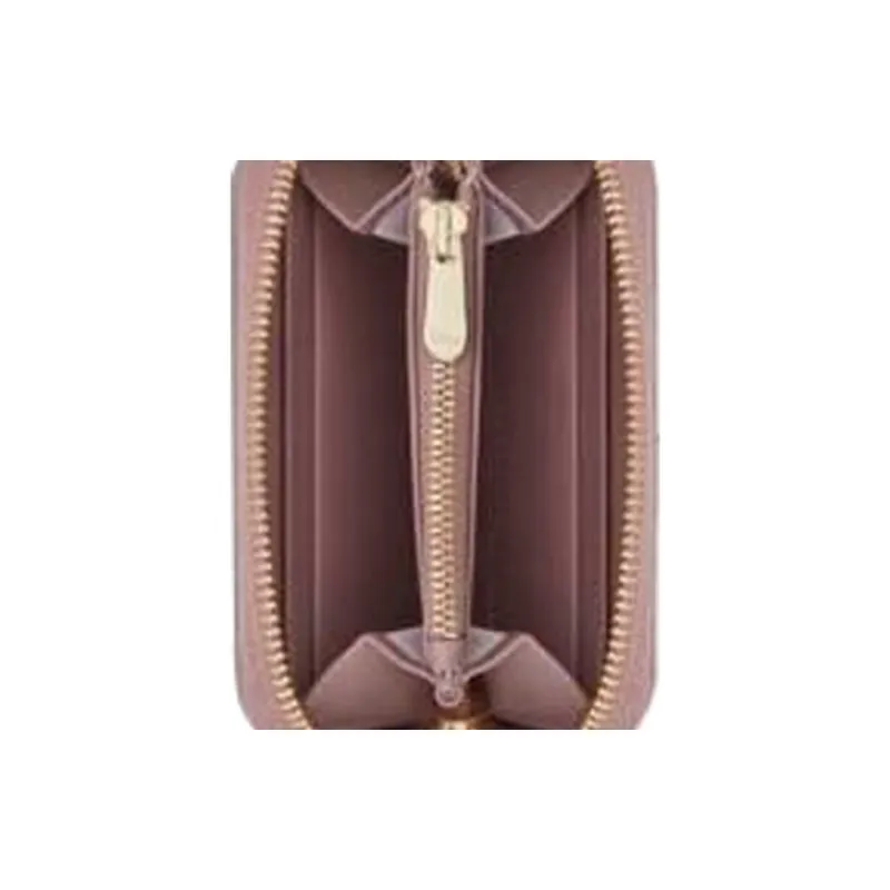 DIOR Lady Dior Sheepskin Wallet Small Size Women's Pink-5