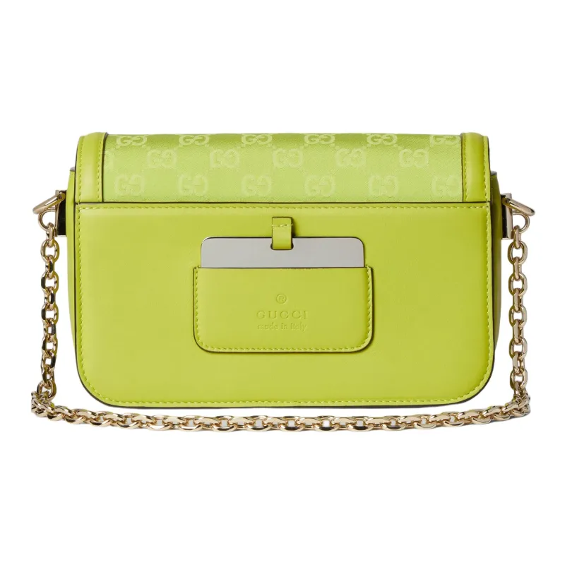 GUCCI Canvas Bag, Shoulder Bag Trumpets Women's Bright Green-4