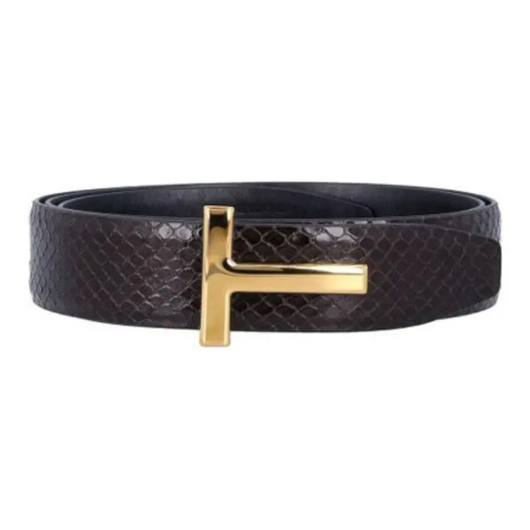 TOM FORD T Logo Embossed Reversible Belt-0