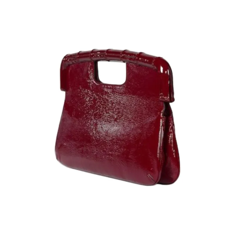 GUCCI Patent Leather Handheld Handbag Extra Large Women's Red-1