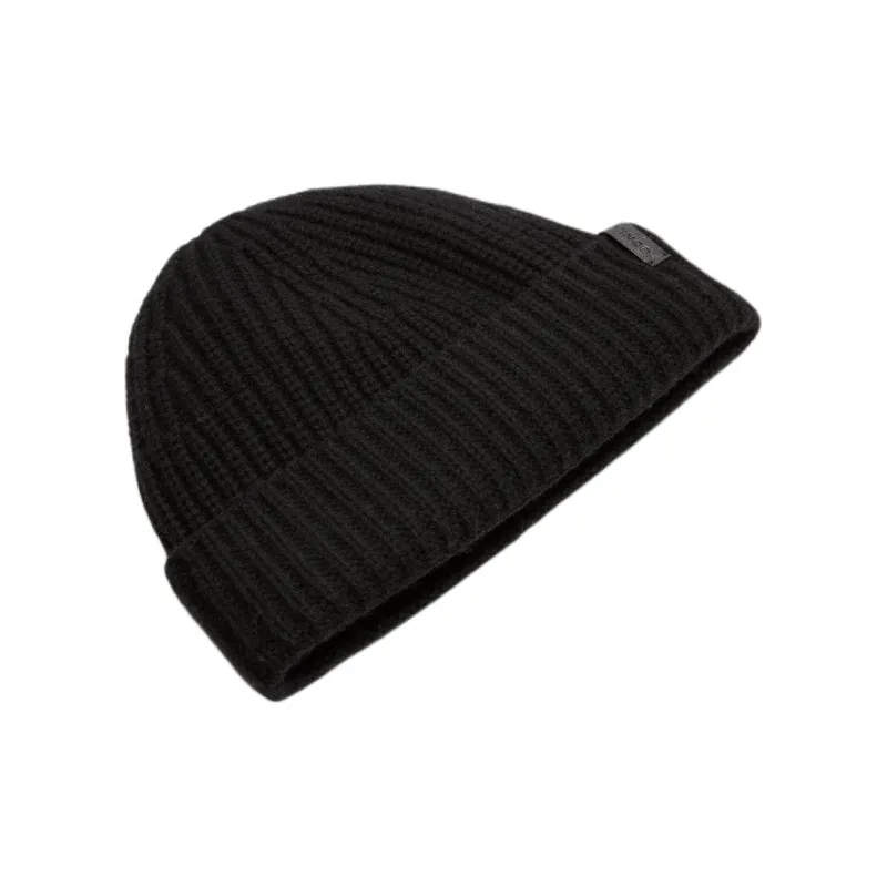 VINCE Cashmere Knitted Fabric Beanies Unisex Black-1