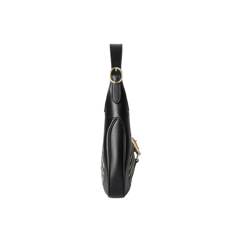 GUCCI Jackie 1961 Calf Hair Handbag, Shoulder Bag Trumpets Women's Black & White-3