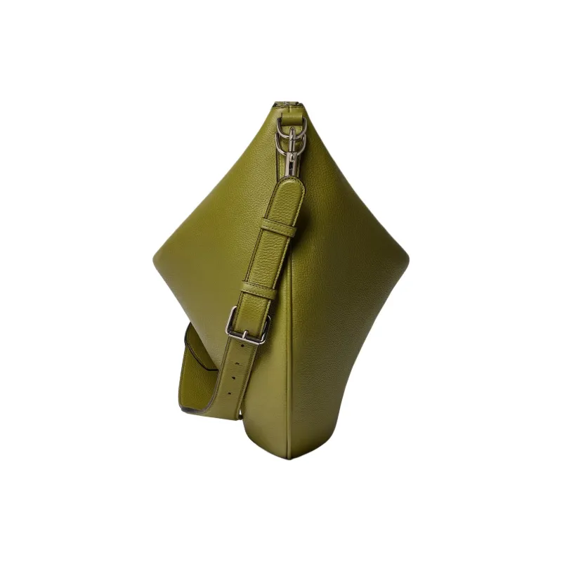 GUCCI Leather Shoulder Bag Tubas Men's Green Olive-2