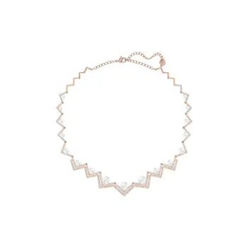 Swarovski Crystal Pearl Metal Rose Gold Necklaces Women's Gold