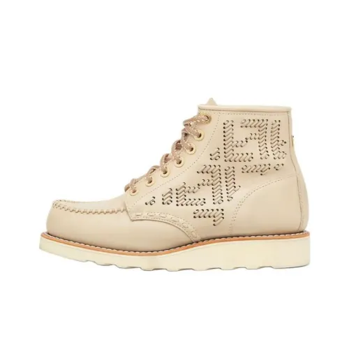 RED WING SHOES x FENDI Moc Ankle Boots 3cm Women's Beige