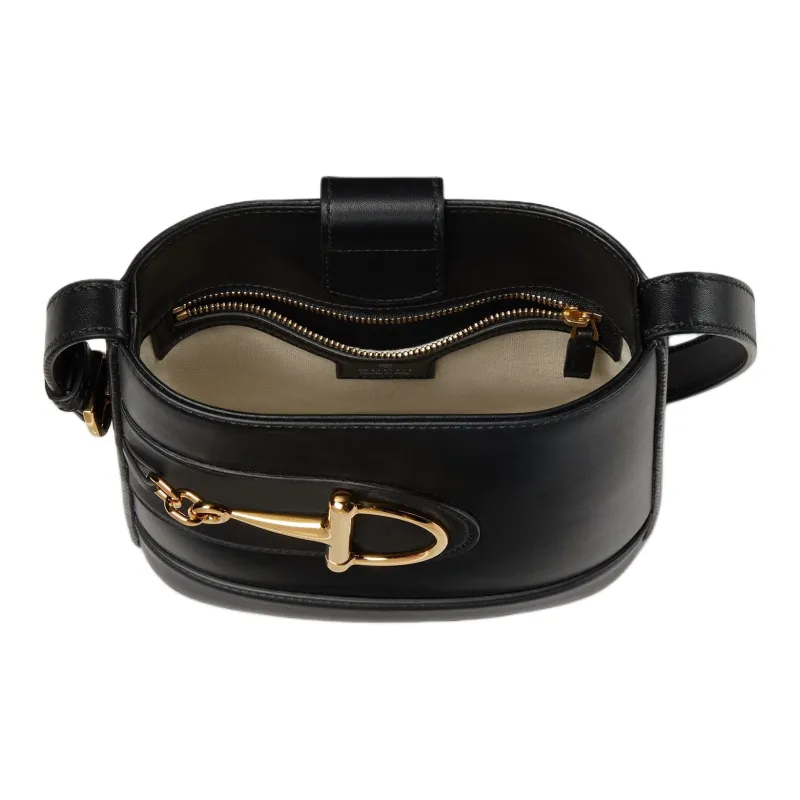 GUCCI Smooth Leather Bucket Bags Shoulder Bags Mini Women's Black-5
