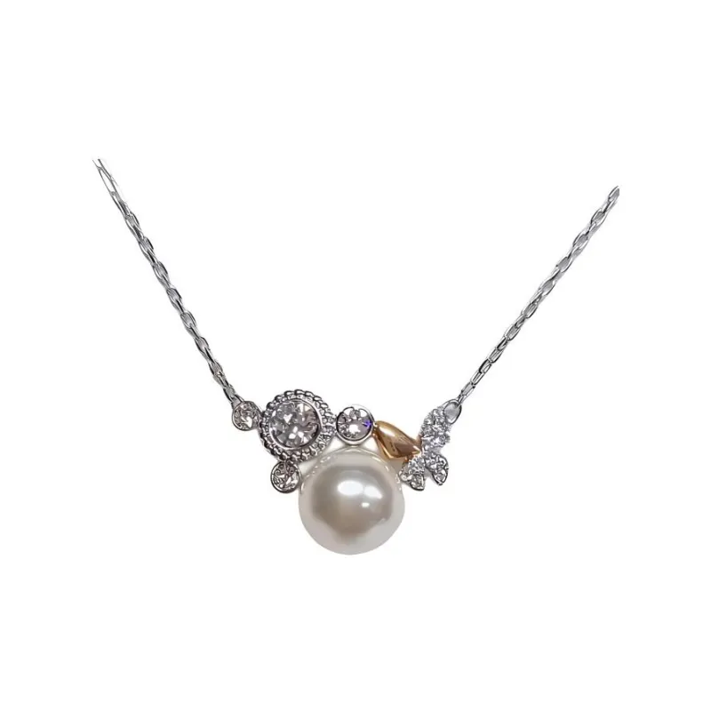 Swarovski Crystal Pearl Necklaces Women's Silver-0